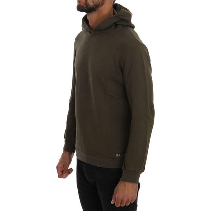 Daniele Alessandrini Green Pullover Hodded Cotton Sweater 1728,67345645728,Clothing,Daniele Alessandrini,Green,Hoodies - Sweaters - Clothing,Material: 100% Cotton,Men,Men - Clothing,New with tags,S,Sweaters - Clothing,Sweaters - Men - Clothing