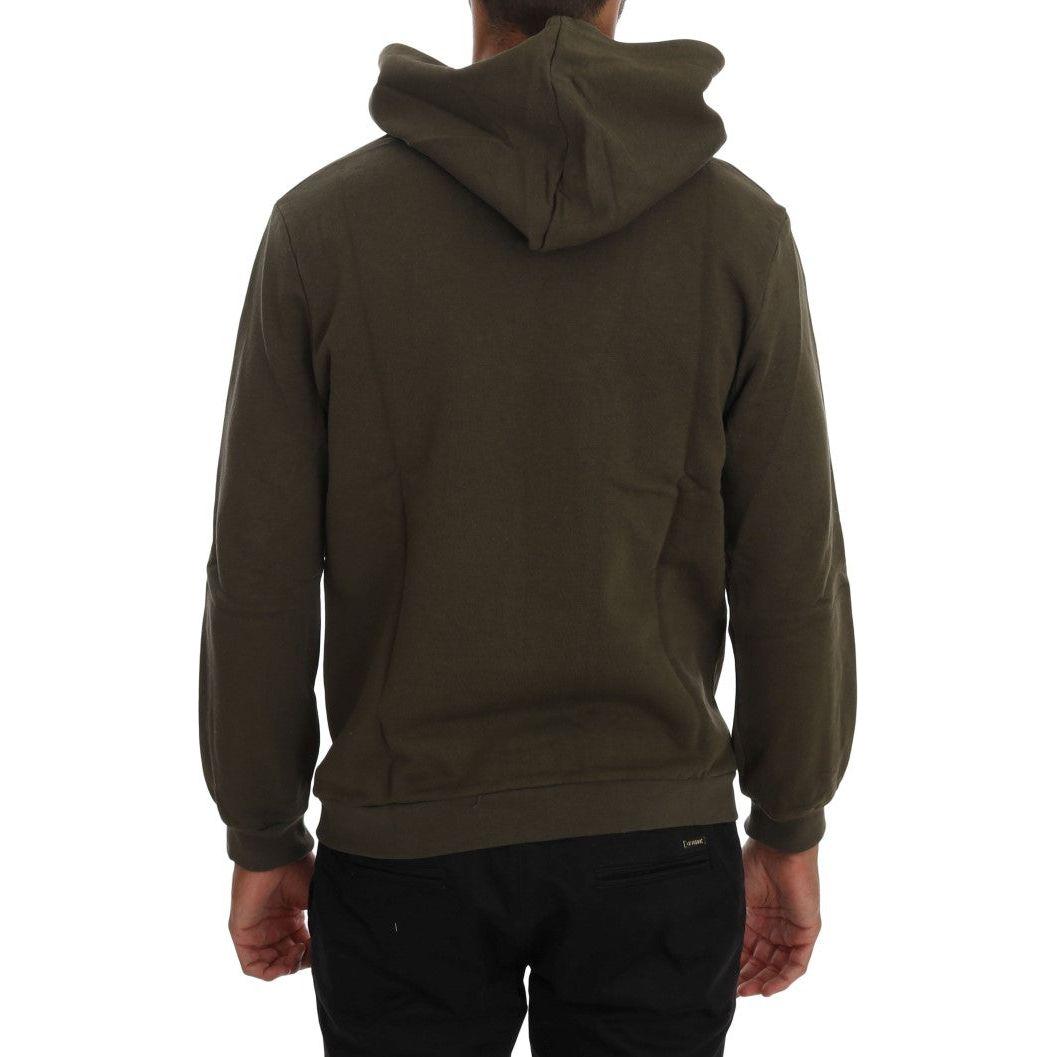 Daniele Alessandrini Green Pullover Hodded Cotton Sweater 1728,67345645728,Clothing,Daniele Alessandrini,Green,Hoodies - Sweaters - Clothing,Material: 100% Cotton,Men,Men - Clothing,New with tags,S,Sweaters - Clothing,Sweaters - Men - Clothing