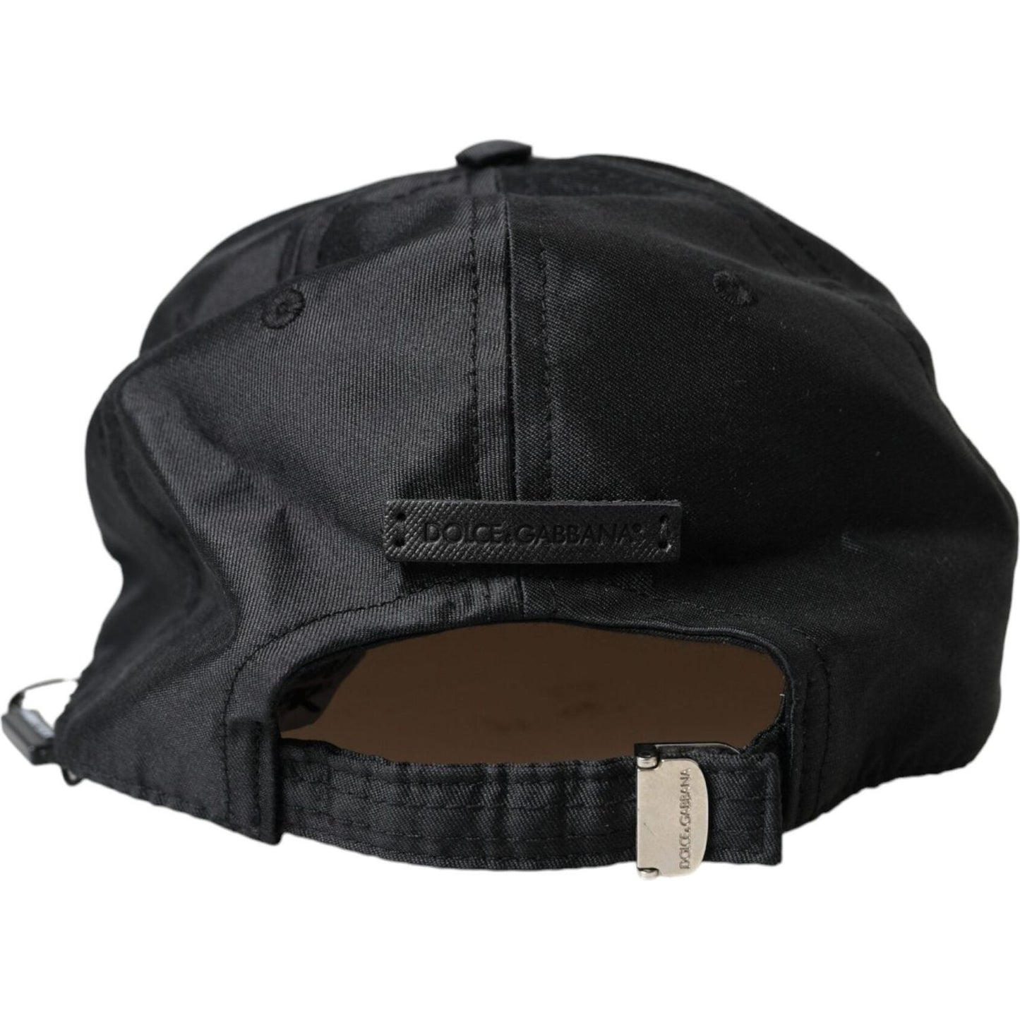 Dolce & Gabbana Black Silk Cotton Logo Baseball Hat Men Dolce & Gabbana