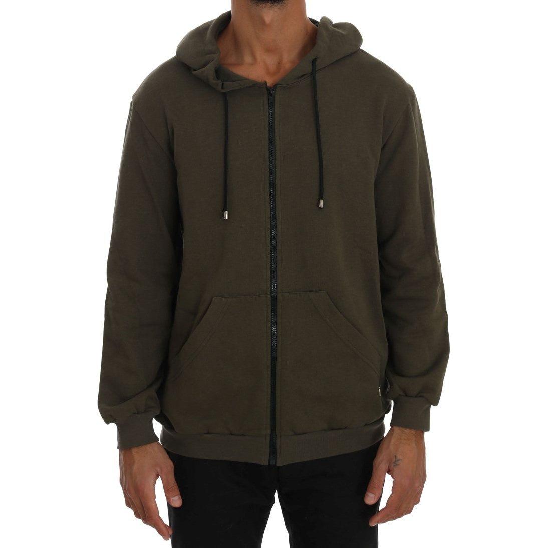 Daniele Alessandrini Green Full Zipper Hodded Cotton Sweater 1728,67345645728,Clothing,Daniele Alessandrini,Green,Hoodies - Sweaters - Clothing,L,M,Material: 100% Cotton,Men,Men - Clothing,New with tags,Sweaters - Clothing,Sweaters - Men - Clothing,Tracks