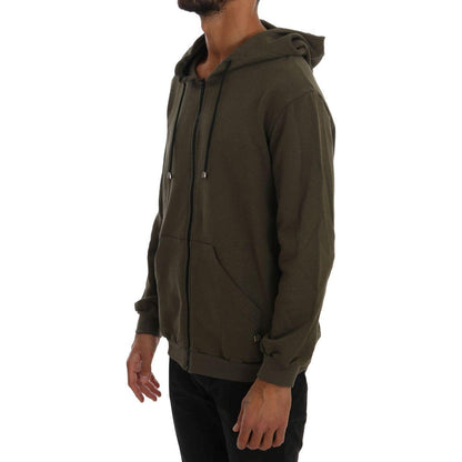 Daniele Alessandrini Green Full Zipper Hodded Cotton Sweater 1728,67345645728,Clothing,Daniele Alessandrini,Green,Hoodies - Sweaters - Clothing,L,M,Material: 100% Cotton,Men,Men - Clothing,New with tags,Sweaters - Clothing,Sweaters - Men - Clothing,Tracks