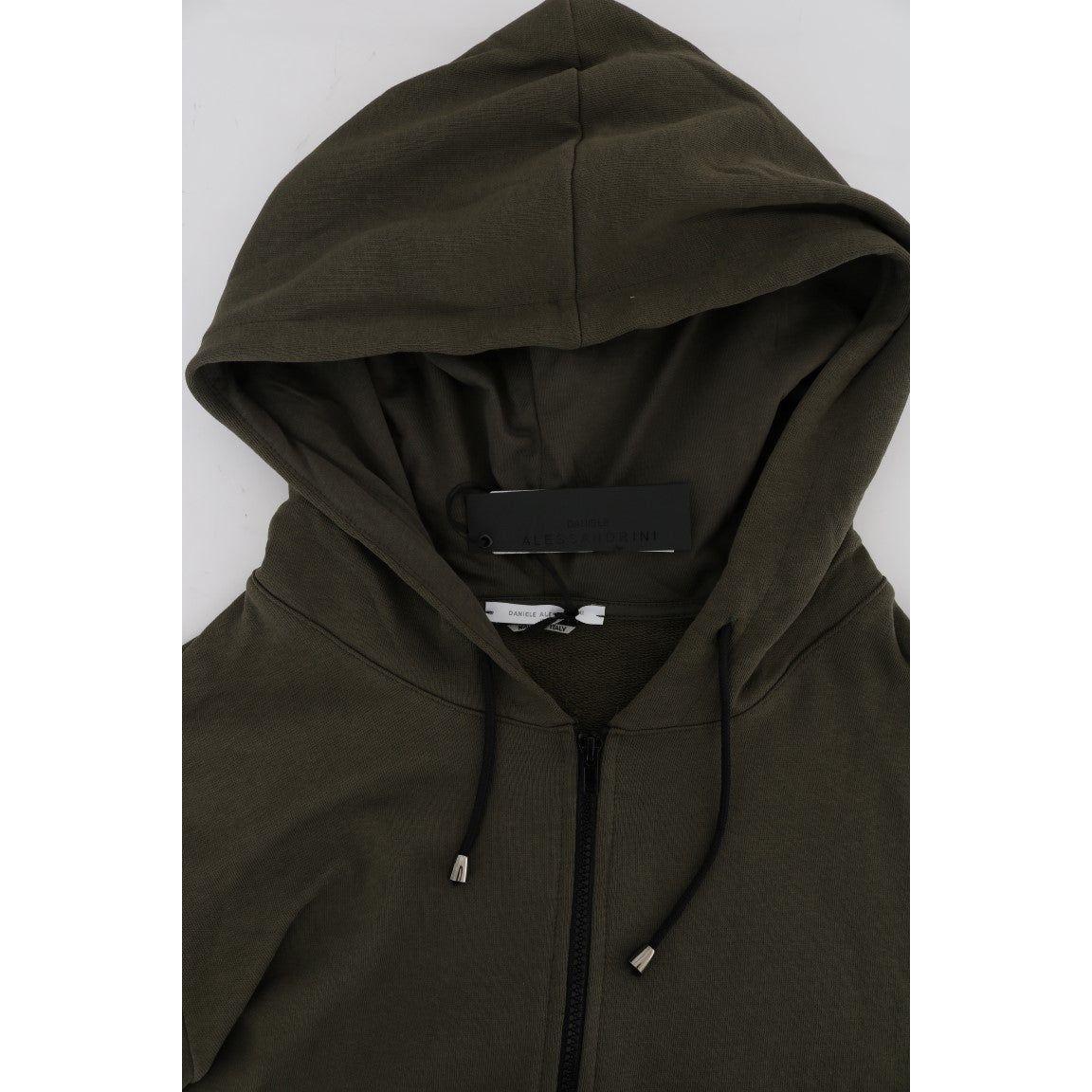 Daniele Alessandrini Green Full Zipper Hodded Cotton Sweater 1728,67345645728,Clothing,Daniele Alessandrini,Green,Hoodies - Sweaters - Clothing,L,M,Material: 100% Cotton,Men,Men - Clothing,New with tags,Sweaters - Clothing,Sweaters - Men - Clothing,Tracks