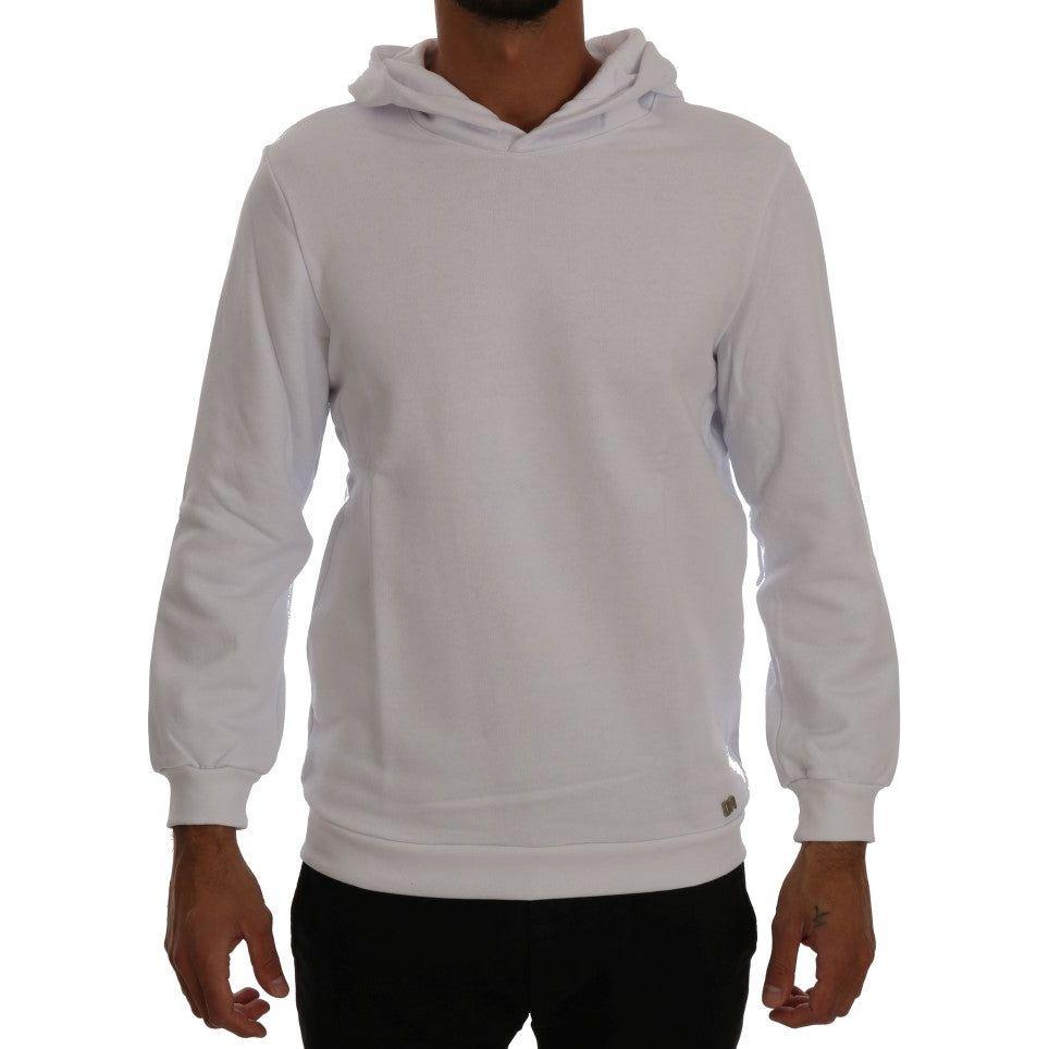 Daniele Alessandrini White Pullover Hodded Cotton Sweater 1728,67345645728,Clothing,Daniele Alessandrini,Hoodies - Sweaters - Clothing,L,Material: 100% Cotton,Men,Men - Clothing,New with tags,Sweaters - Clothing,Sweaters - Men - Clothing,White,XL,XXL