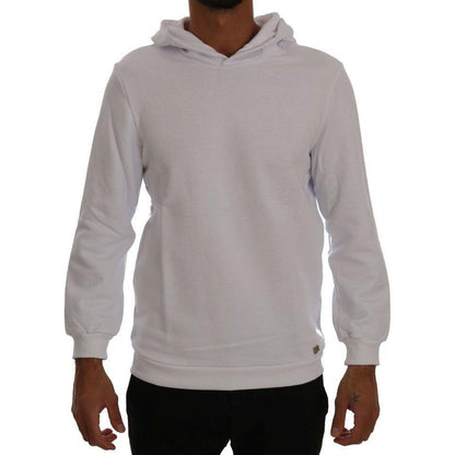 Daniele Alessandrini White Pullover Hodded Cotton Sweater 1728,67345645728,Clothing,Daniele Alessandrini,Hoodies - Sweaters - Clothing,L,Material: 100% Cotton,Men,Men - Clothing,New with tags,Sweaters - Clothing,Sweaters - Men - Clothing,White,XL,XXL