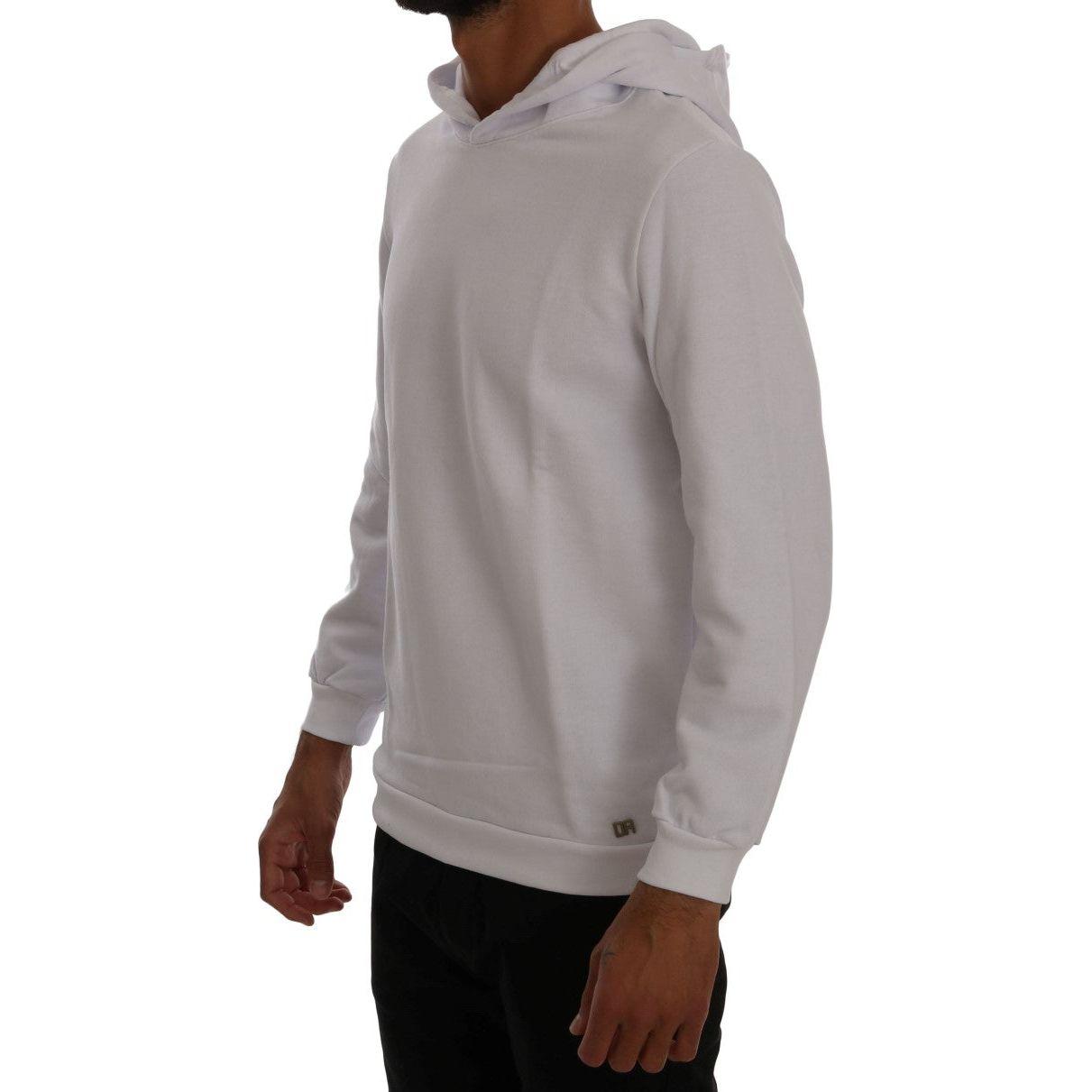 Daniele Alessandrini White Pullover Hodded Cotton Sweater 1728,67345645728,Clothing,Daniele Alessandrini,Hoodies - Sweaters - Clothing,L,Material: 100% Cotton,Men,Men - Clothing,New with tags,Sweaters - Clothing,Sweaters - Men - Clothing,White,XL,XXL