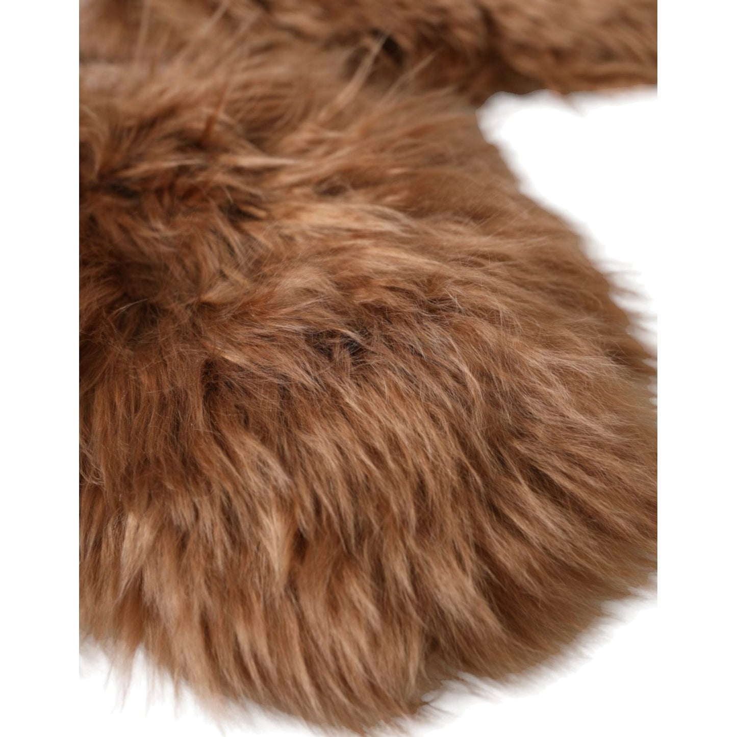 Dolce & Gabbana Brown Cashmere Knitted Fur Mid Arm Mitten Gloves Dolce & Gabbana