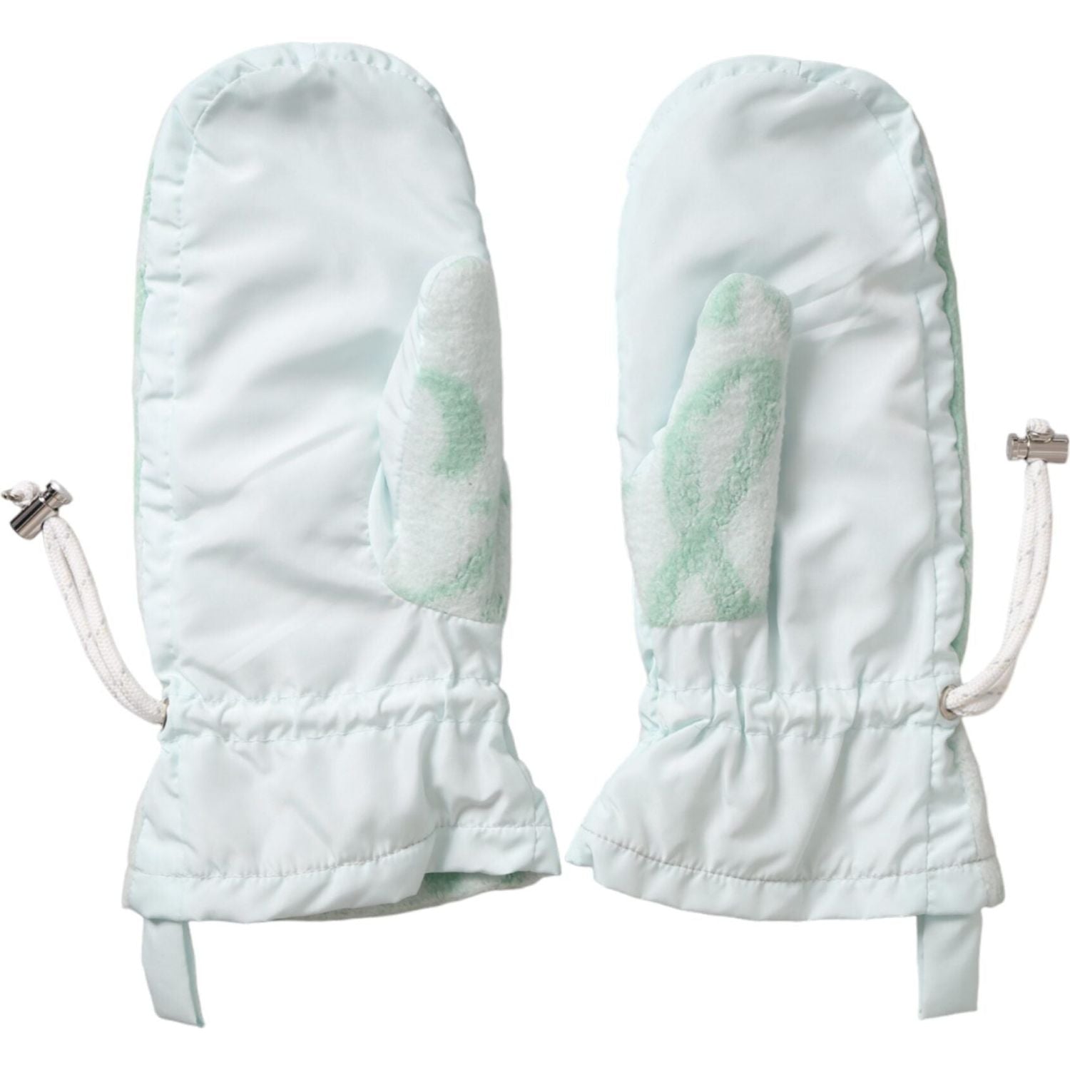 قفازات دولتشي آند غابانا المصنوعة من النايلون والصوف باللون الأبيض بطول المعصم