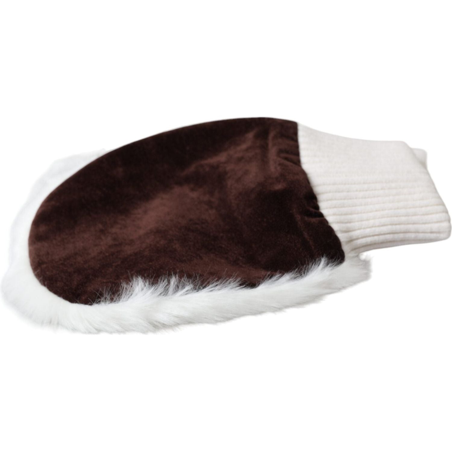 قفازات معصم من الفرو الأكريليكي المحبوك باللون الأبيض من دولتشي آند غابانا