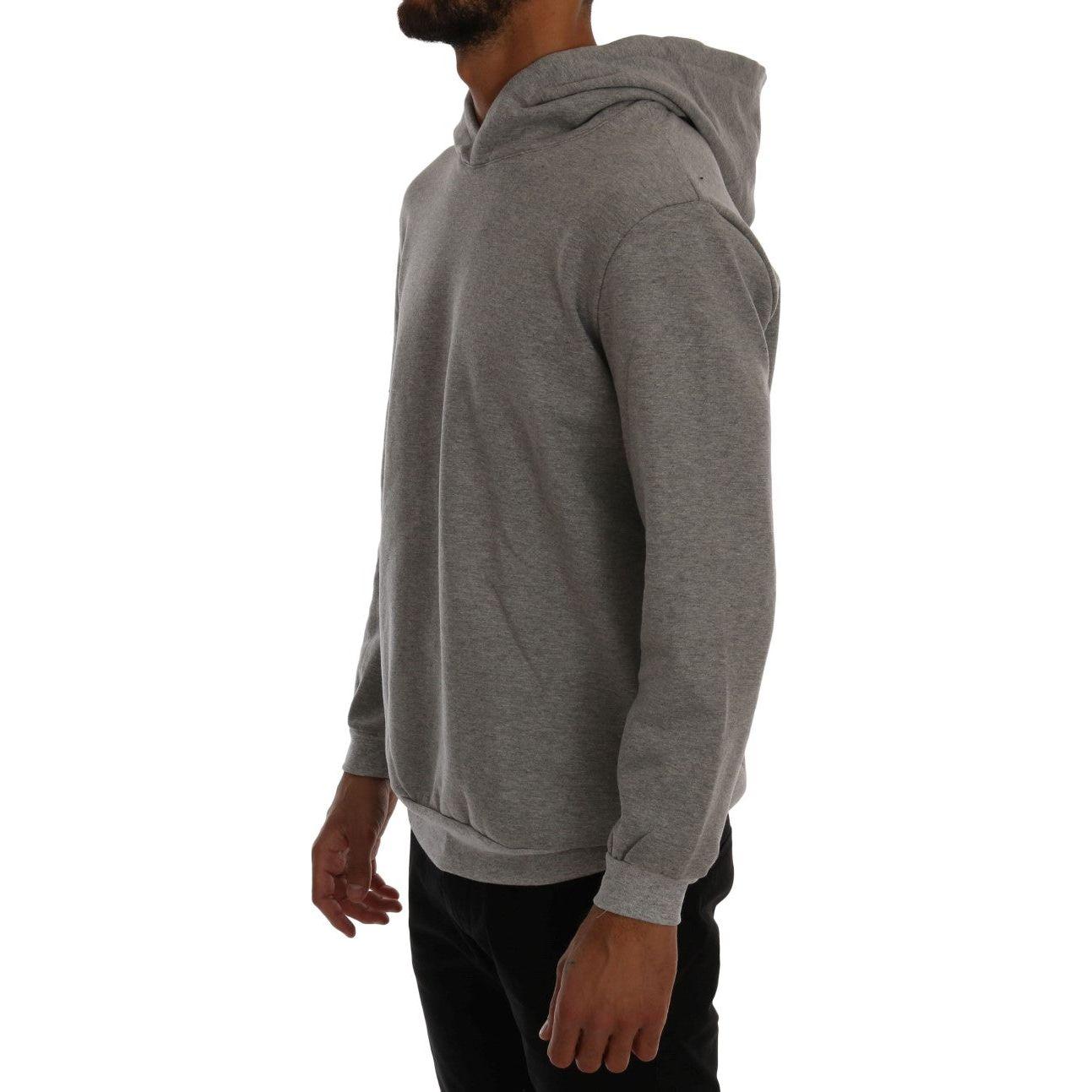 Daniele Alessandrini Gray Pullover Hodded Cotton Sweater 1728,67345645728,Clothing,Daniele Alessandrini,Gray,Hoodies - Sweaters - Clothing,L,Material: 100% Cotton,Men,Men - Clothing,New with tags,Sweaters - Clothing,Sweaters - Men - Clothing,XXL