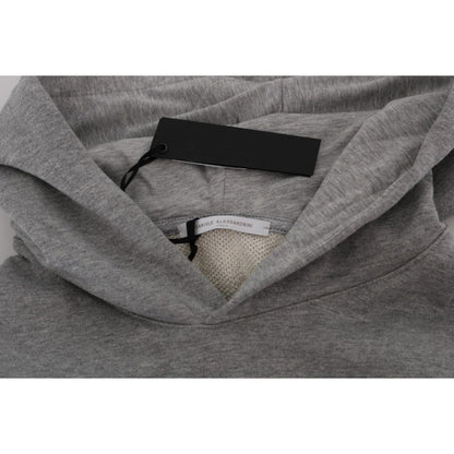 Daniele Alessandrini Gray Pullover Hodded Cotton Sweater 1728,67345645728,Clothing,Daniele Alessandrini,Gray,Hoodies - Sweaters - Clothing,L,Material: 100% Cotton,Men,Men - Clothing,New with tags,Sweaters - Clothing,Sweaters - Men - Clothing,XXL