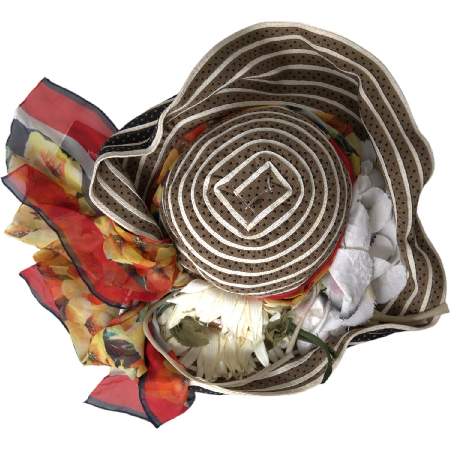 قبعة دولتشي آند غابانا متعددة الألوان ذات الحواف العريضة