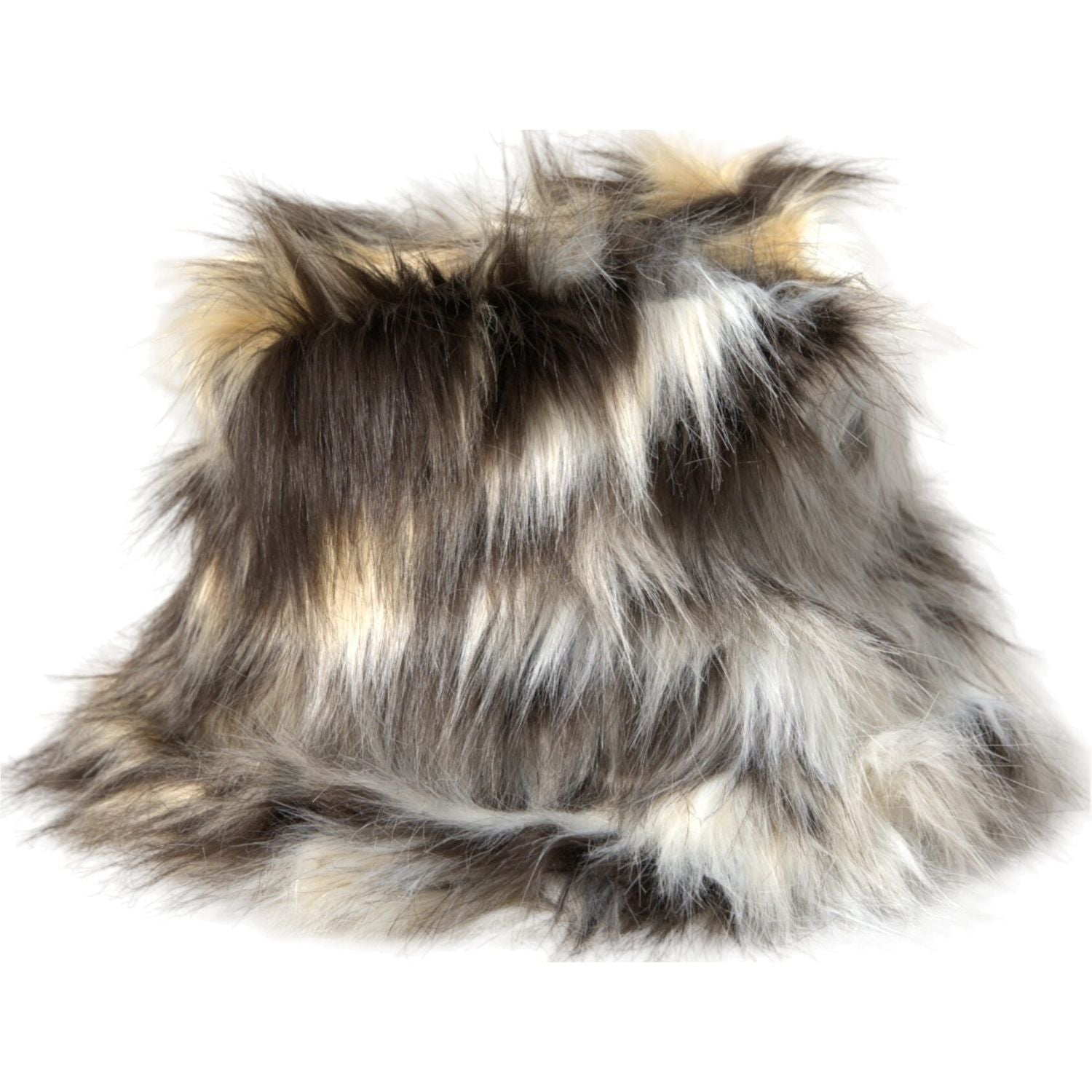 قبعة دلو نسائية من الفرو الأكريليكي متعدد الألوان من دولتشي آند غابانا