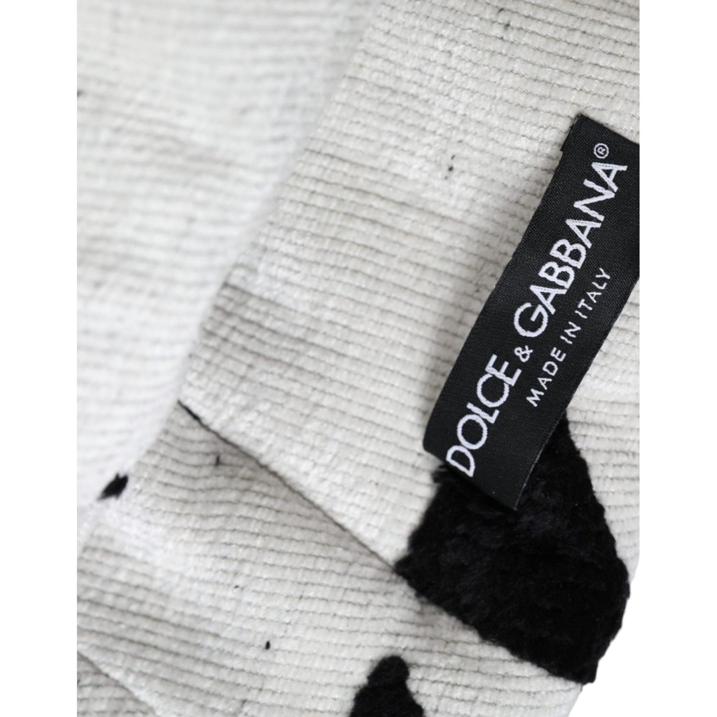 Dolce & Gabbana Black White Wool Whole Head Wrap Hat