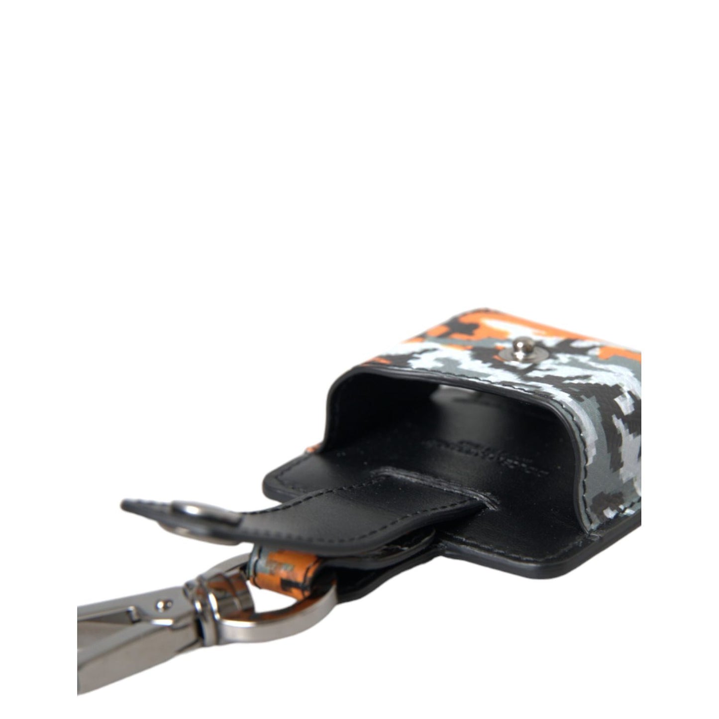 Dolce & Gabbana Multicolor Camouflage Print Leather Metal Airpods Case