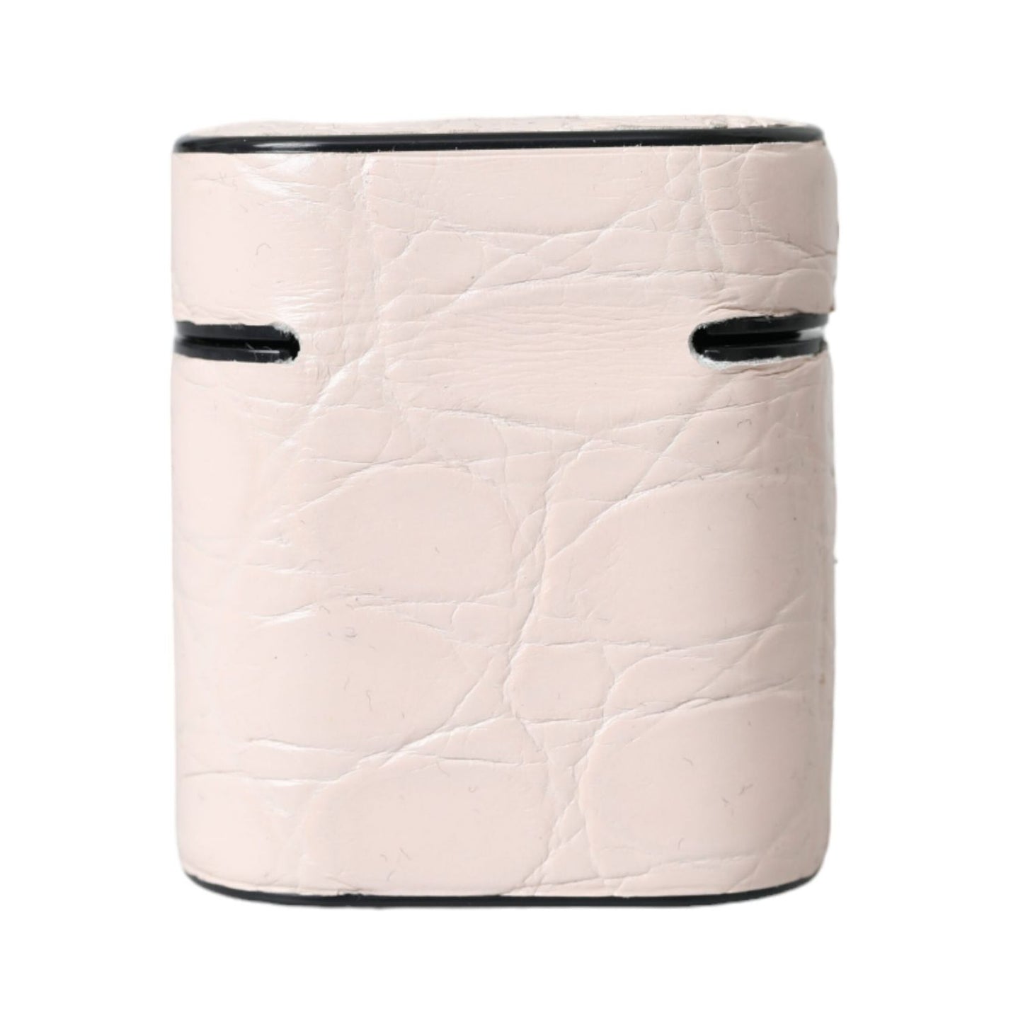 Dolce & Gabbana Light Pink Leather Metal Logo Plaque Airpods Case