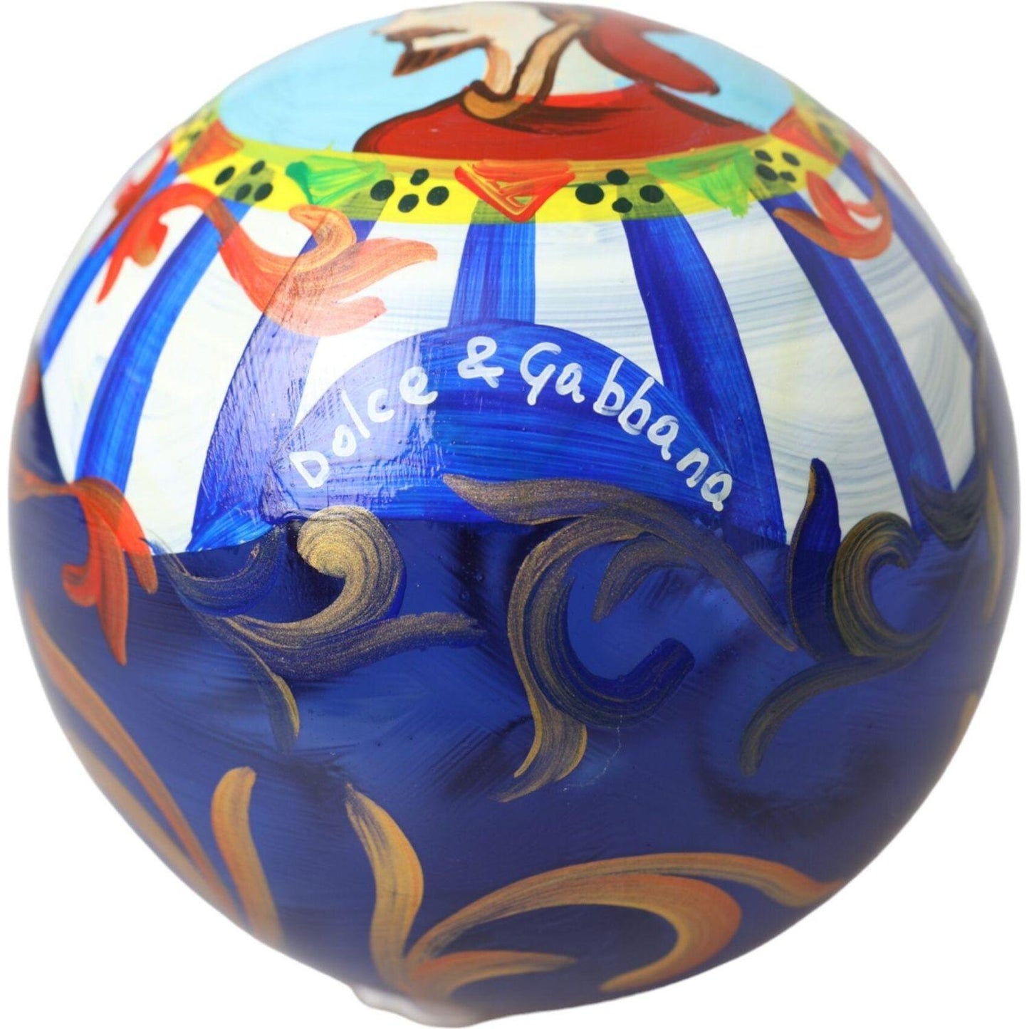 Dolce & Gabbana Multicolor Carretto Print Round Ornament Christmas Ball Dolce & Gabbana