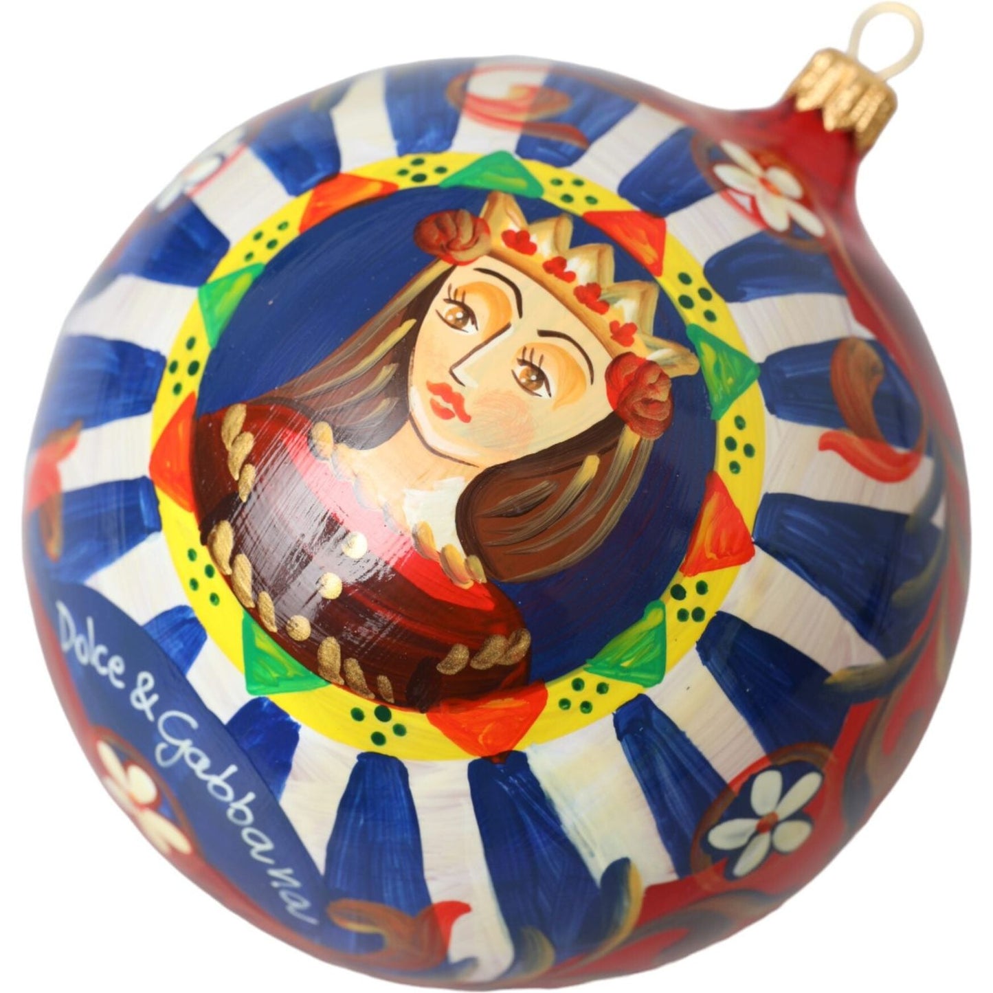 Dolce & Gabbana Multicolor Carretto Print Round Ornament Christmas Ball Dolce & Gabbana