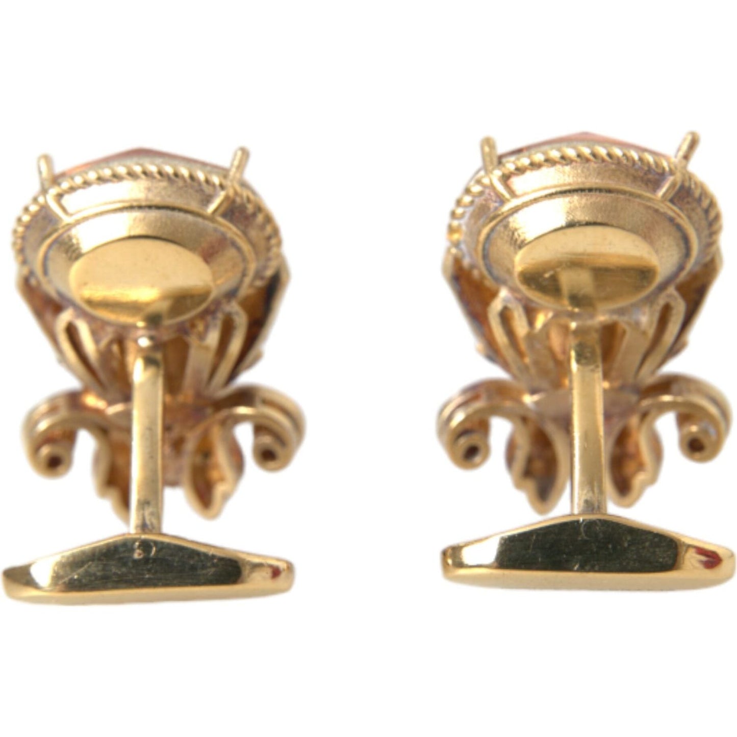 Dolce & Gabbana Gold Tone 925 Sterling Silver Crystal Cufflink Cufflinks Dolce & Gabbana