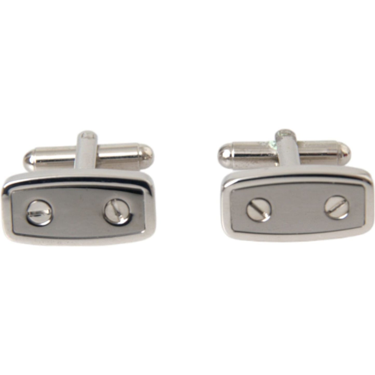 Dolce & Gabbana Silver Plated Metal Brass Pin Men Cufflinks Dolce & Gabbana