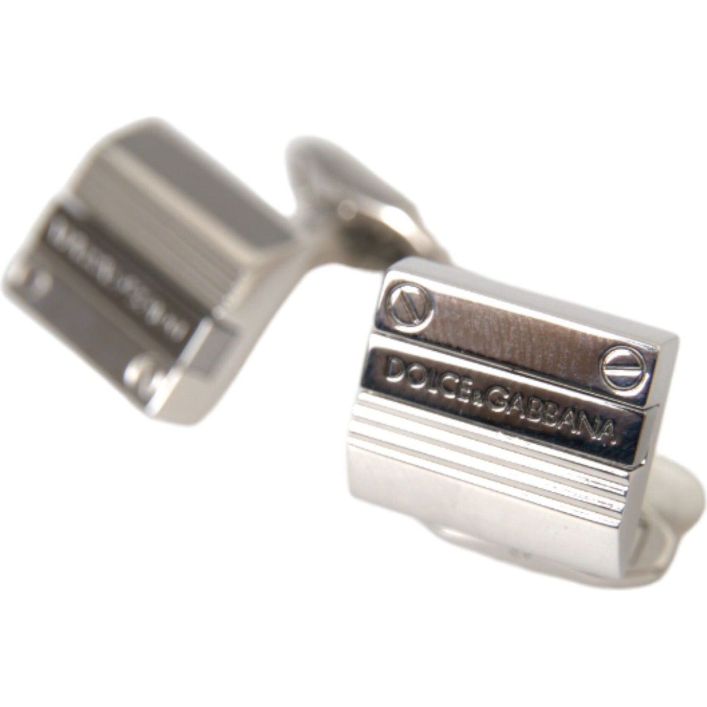 Dolce & Gabbana Silver Plated Metal Brass DG Logo Pin Cufflinks Dolce & Gabbana