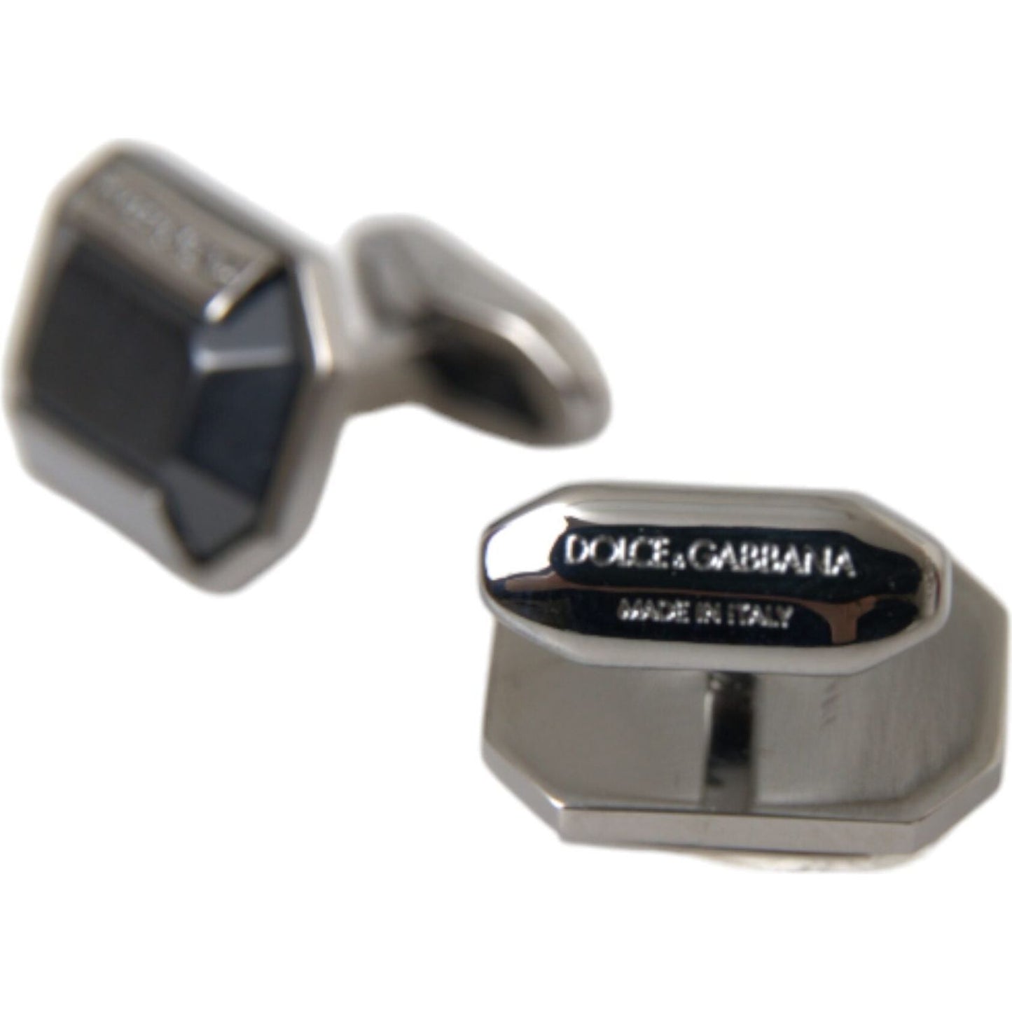 Dolce & Gabbana Silver Plated Brass Pin Crystal Cufflinks Dolce & Gabbana