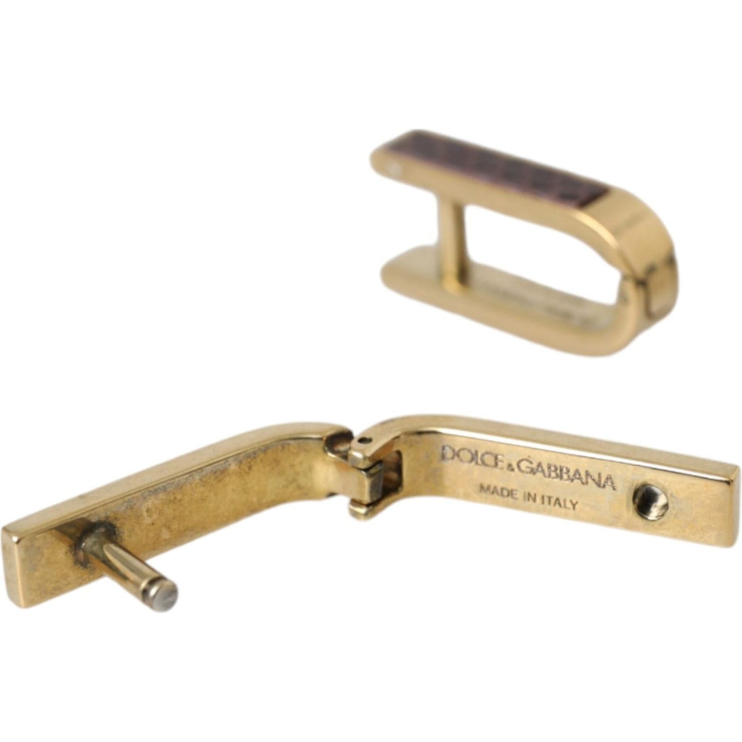 Dolce & Gabbana Gold Plated Metal Brass Pin Men Cufflinks Dolce & Gabbana