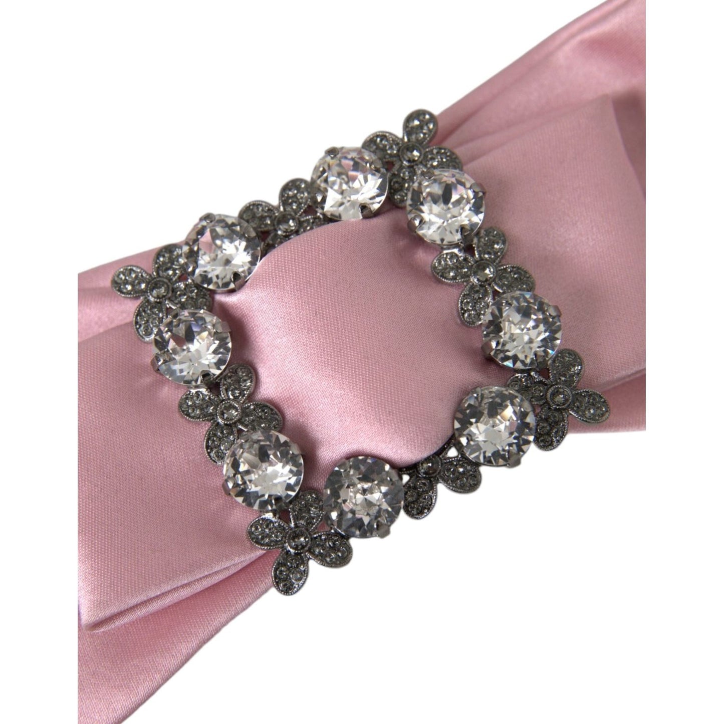 Dolce & Gabbana Pink Satin Crystal Jewelry Brooch Hair Pin Dolce & Gabbana