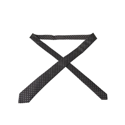Dolce & Gabbana Black White Polka Dots 100% Silk Necktie Face Mask