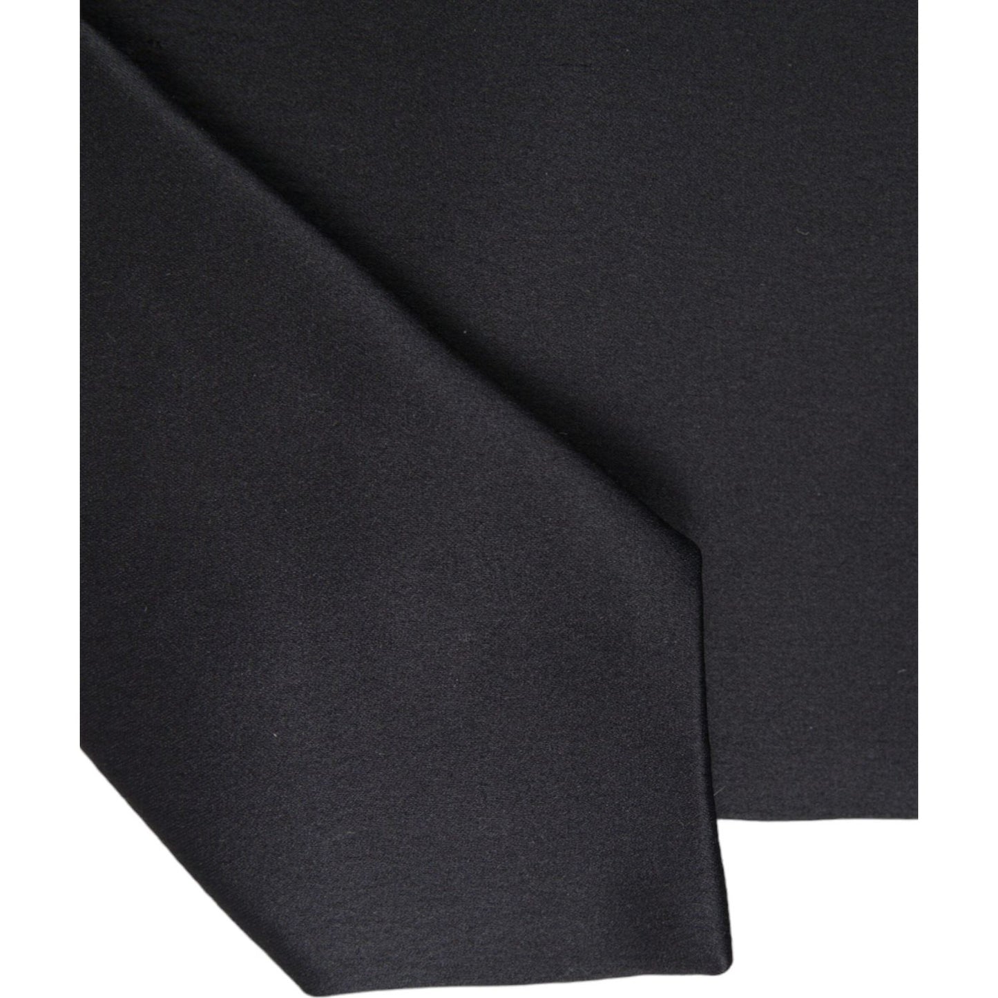 Dolce & Gabbana Black Solid Silk Adjustable Tie Men Dolce & Gabbana