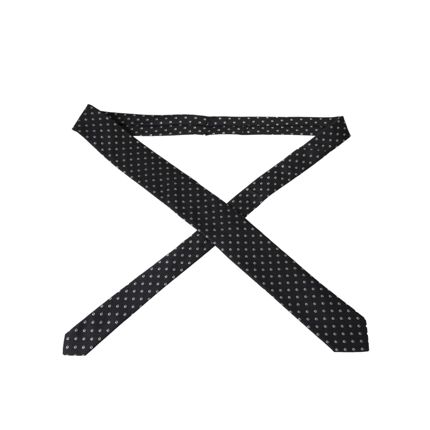 Dolce & Gabbana Black Logo Cotton Blend Adjustable Tie