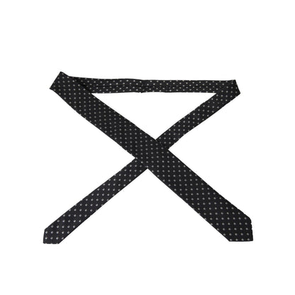 Dolce & Gabbana Black Logo Cotton Blend Adjustable Tie