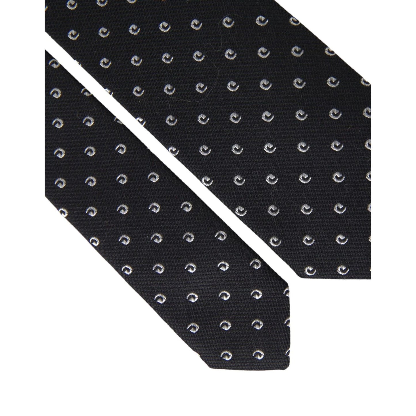 Dolce & Gabbana Black Logo Cotton Blend Adjustable Tie