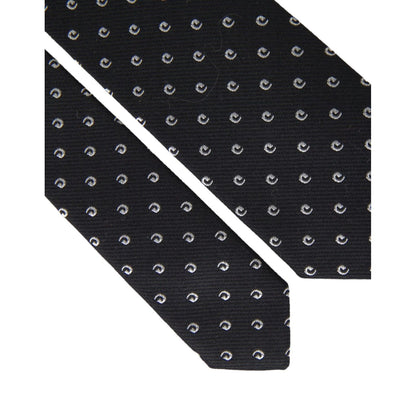 Dolce & Gabbana Black Logo Cotton Blend Adjustable Tie