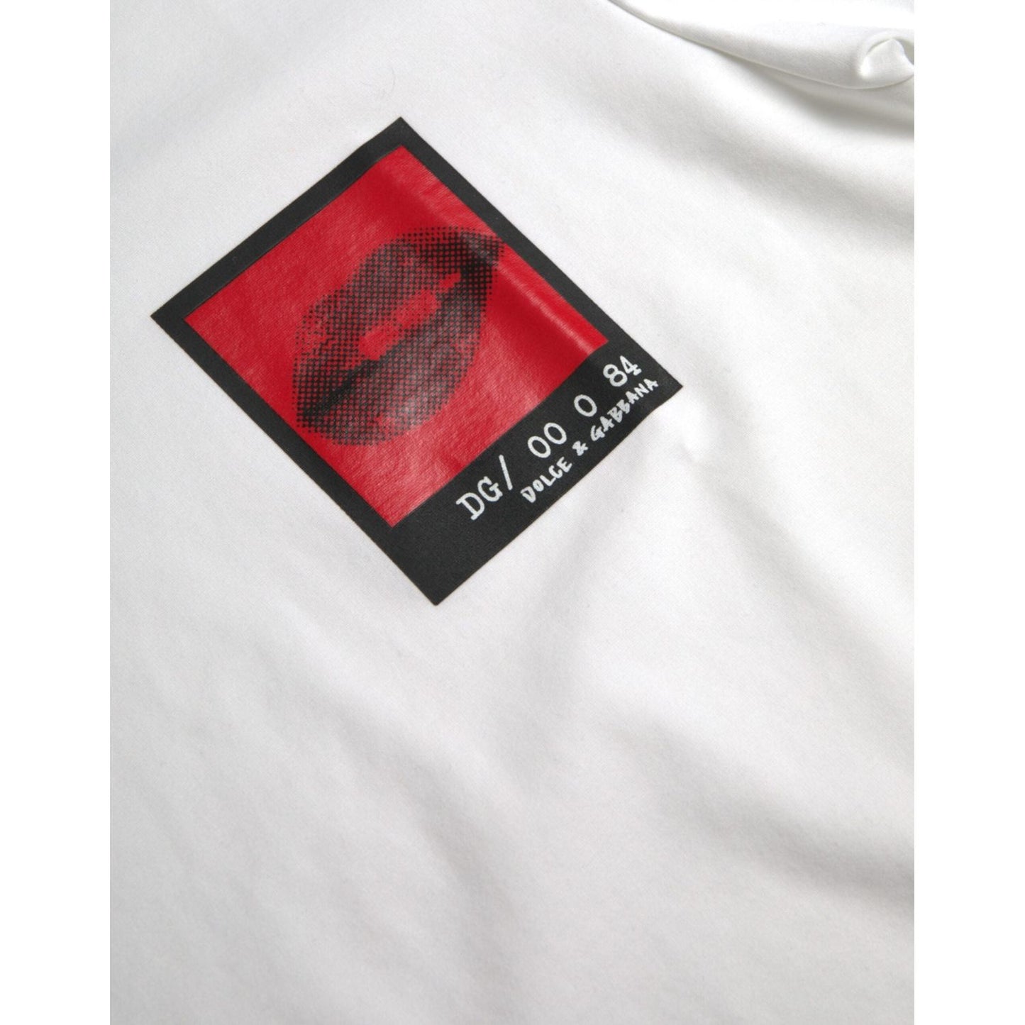 Dolce & Gabbana White Red Lips Print Cotton Men T-shirt Dolce & Gabbana