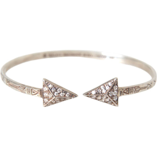 Nialaya Arrow Crystal 925 Silver Bangle Bracelet Women Bracelet