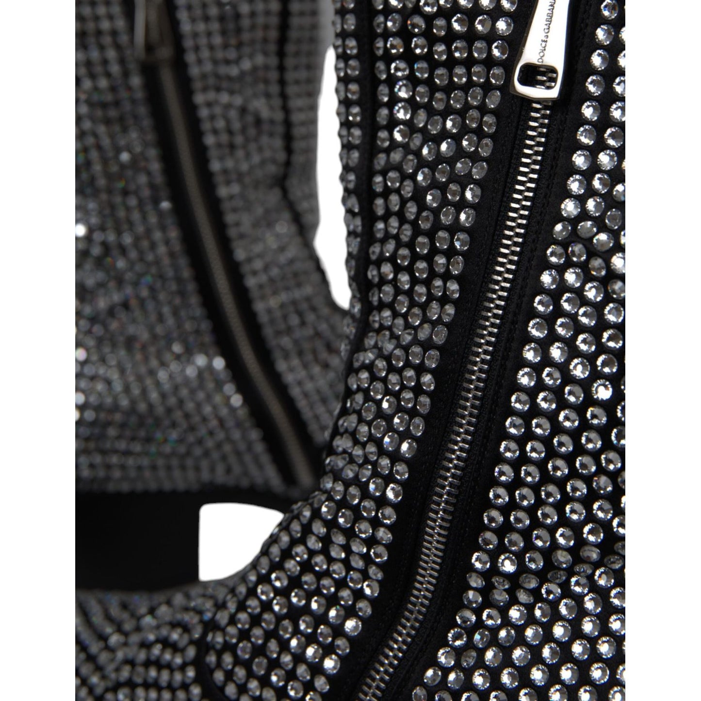 Dolce & Gabbana Black Rhinestone Crystal Chelsea Boots Shoes Dolce & Gabbana