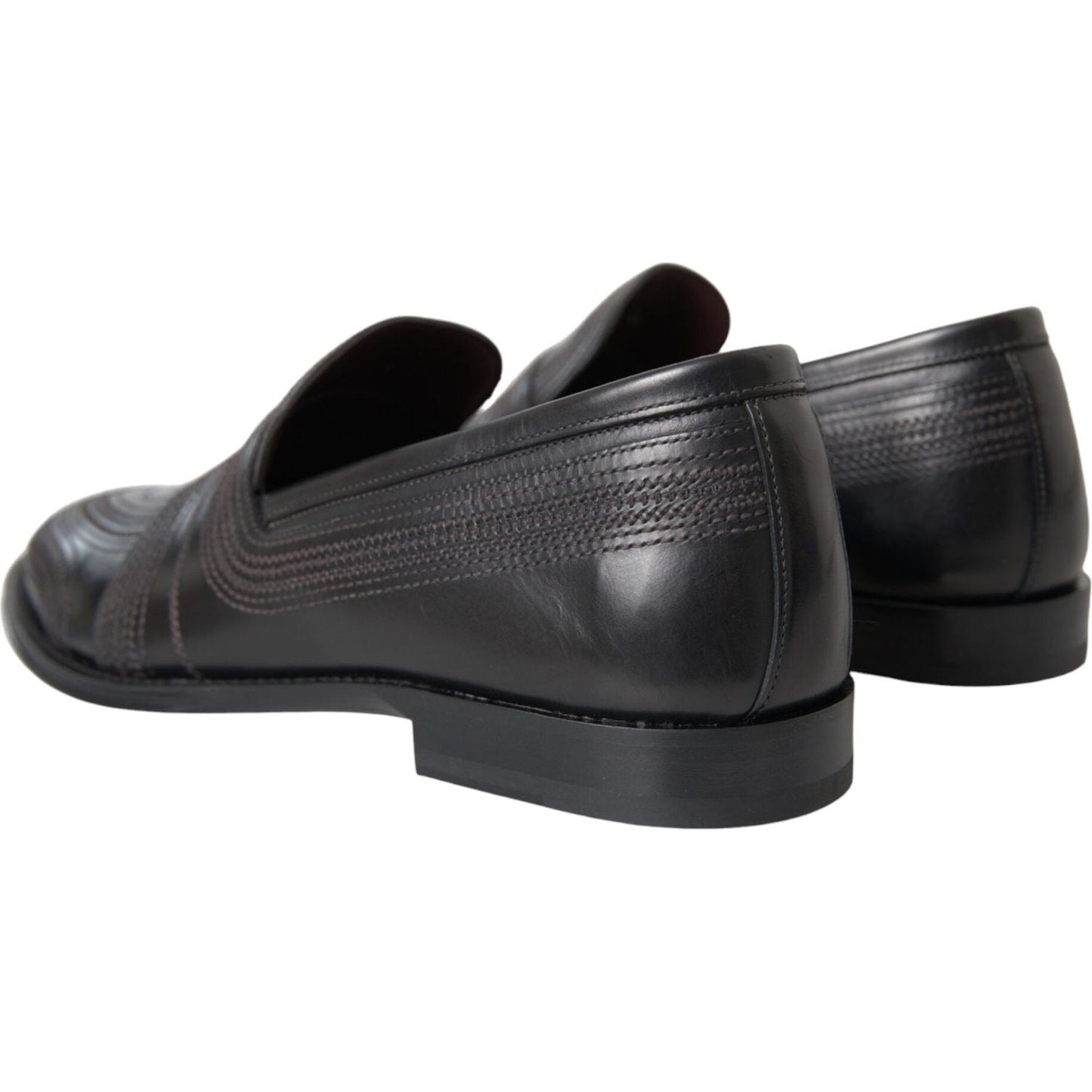 Dolce & Gabbana Black Brown Leather Loafer Men Dress Shoes Dolce & Gabbana