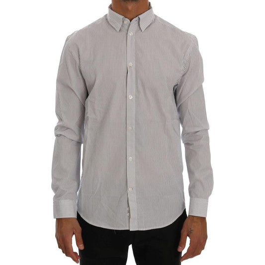 Frankie Morello White Blue Striped Casual Cotton Regular Fit Shirt 1728,67345645728,Blue,Clothing,Dress Shirts - Shirts - Clothing,Frankie Morello,L,M,Material: 100% Cotton,Men,Men - Clothing,New with tags,Pattern - Shirts - Clothing,S,Shirts - Clothing,S