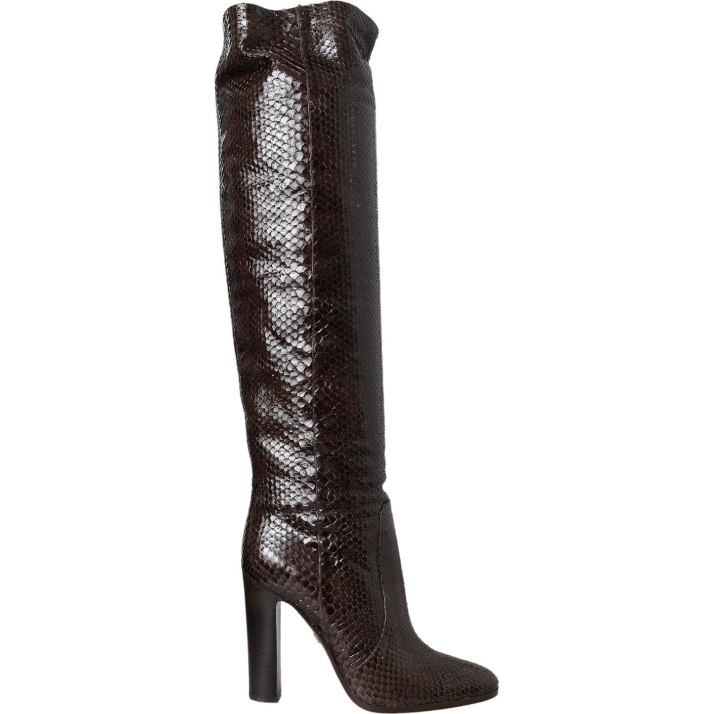 Dolce & Gabbana Brown Exotic Leather Heels High Boots Shoes Dolce & Gabbana