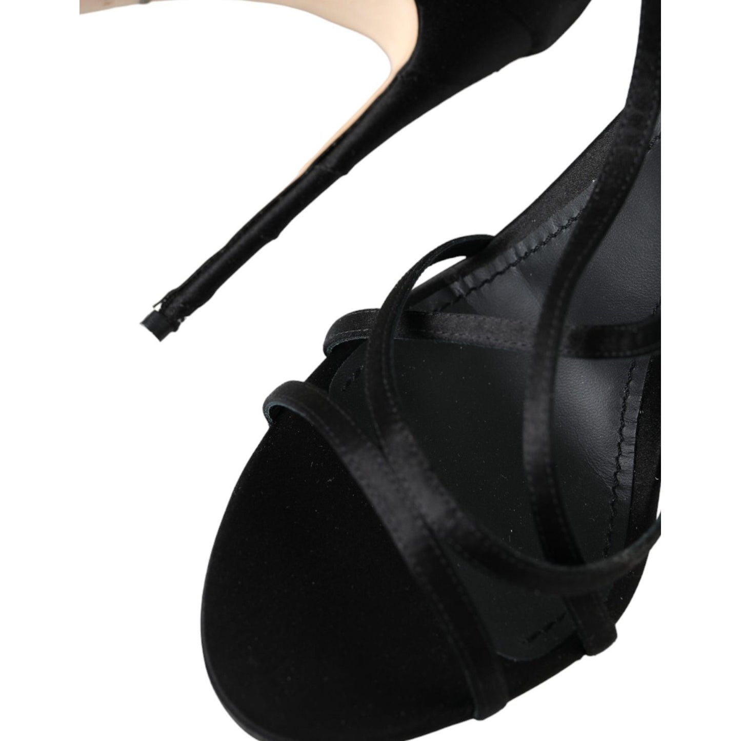 Dolce & Gabbana Black Keira Satin Heels Sandals Shoes Dolce & Gabbana