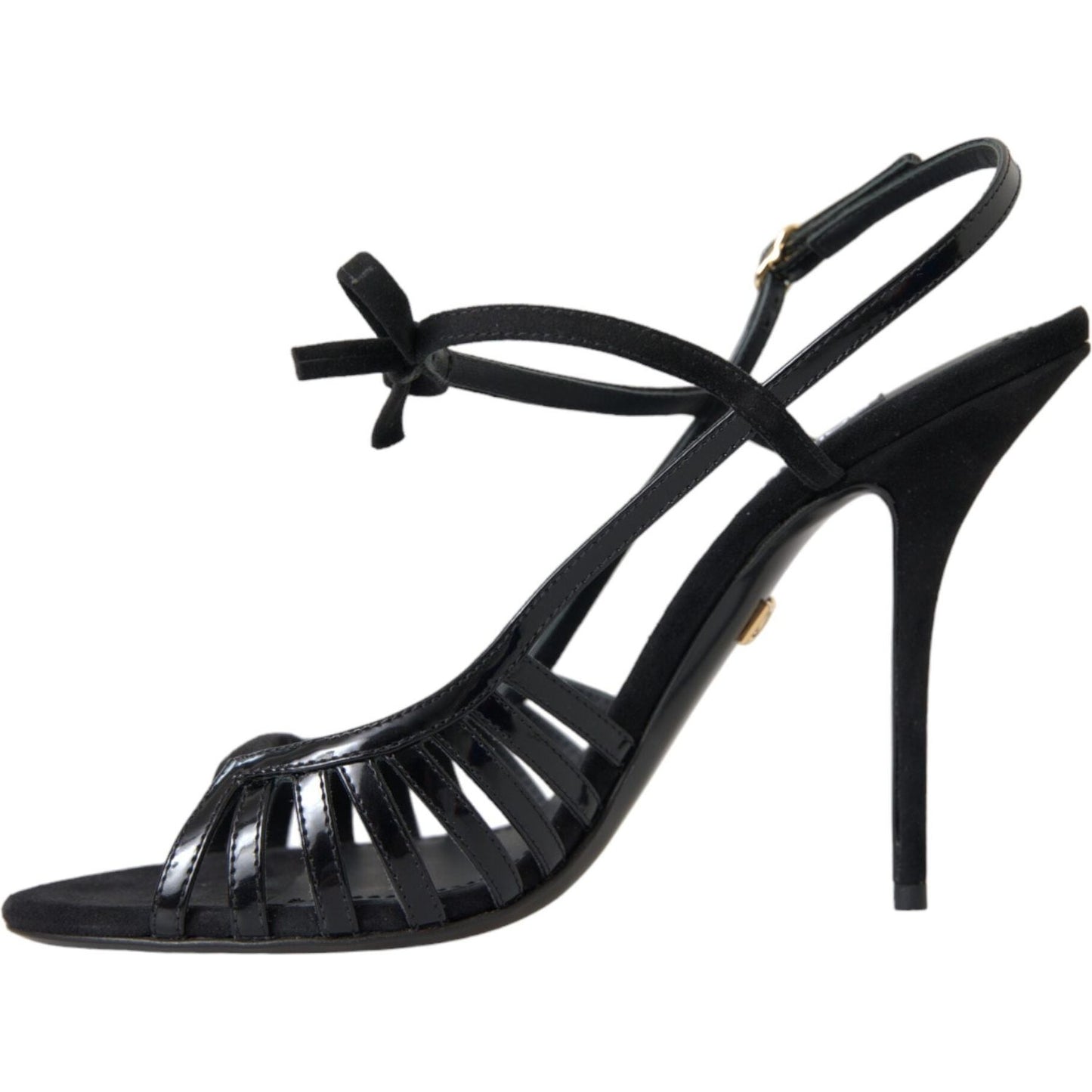 Dolce & Gabbana Black Sandals Stilettos Suede Strap Shoes Dolce & Gabbana