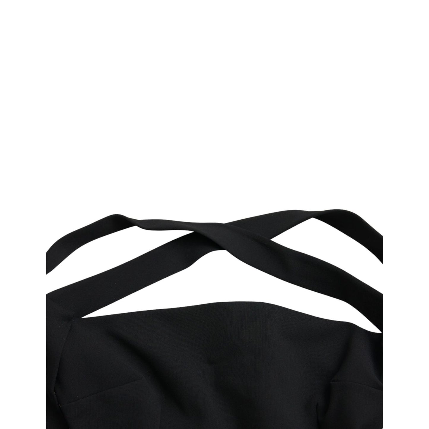 Dolce & Gabbana Black Sheath Halter Sleeveless Midi Dress