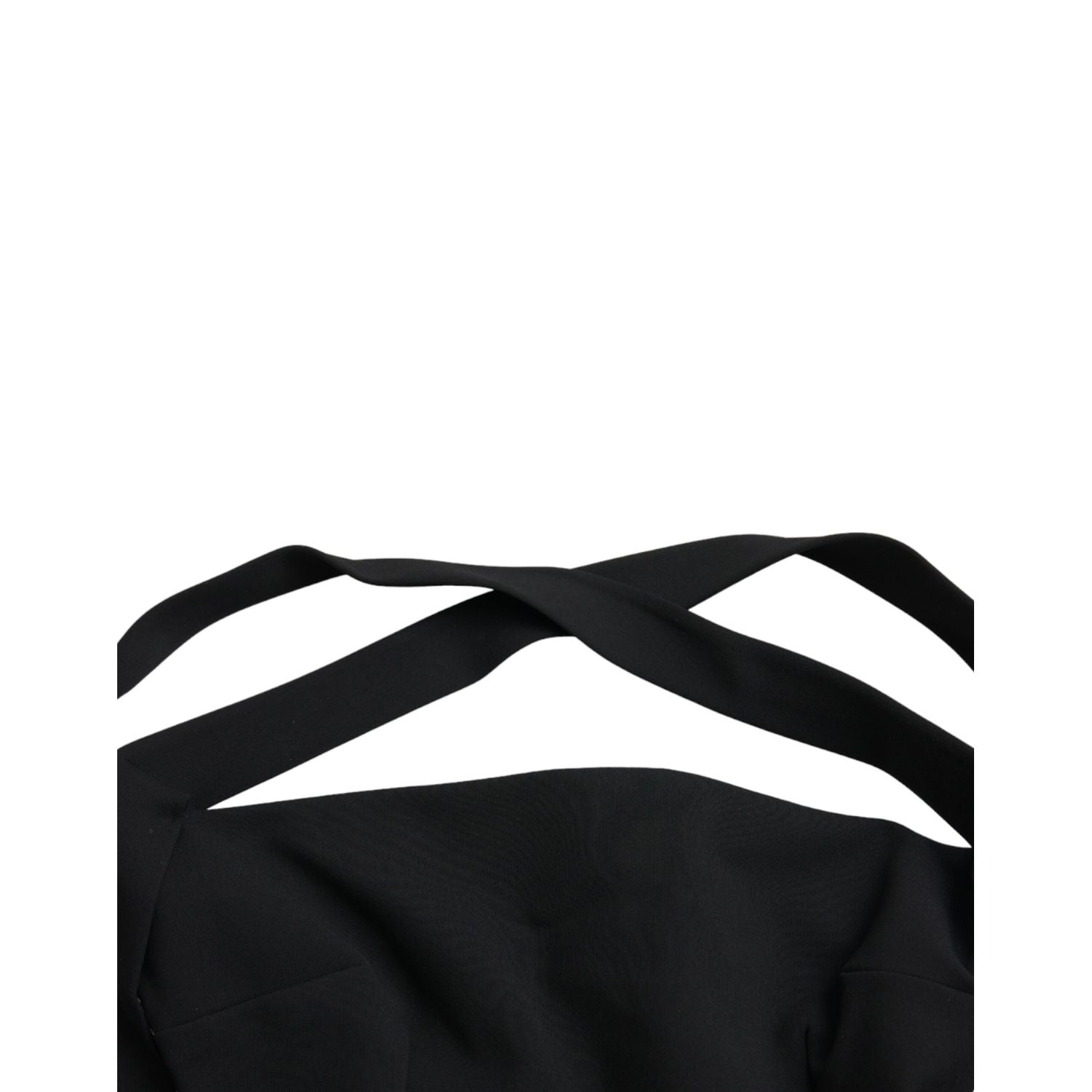 Dolce & Gabbana Black Sheath Halter Sleeveless Midi Dress