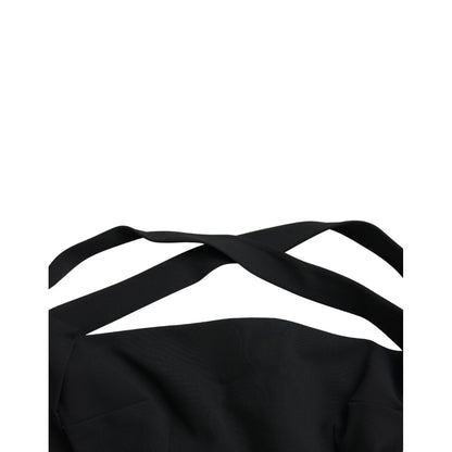 Dolce & Gabbana Black Sheath Halter Sleeveless Midi Dress