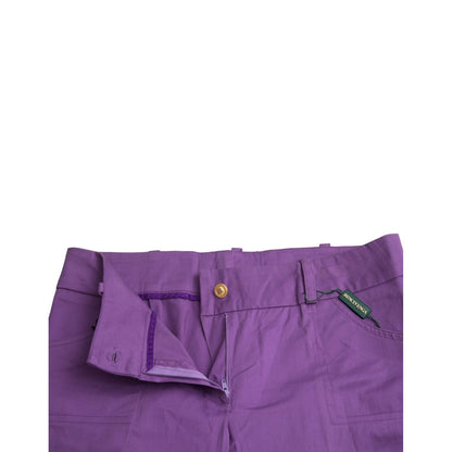 BENCIVENGA Purple Cotton MidWaist Straight Cropped Pants