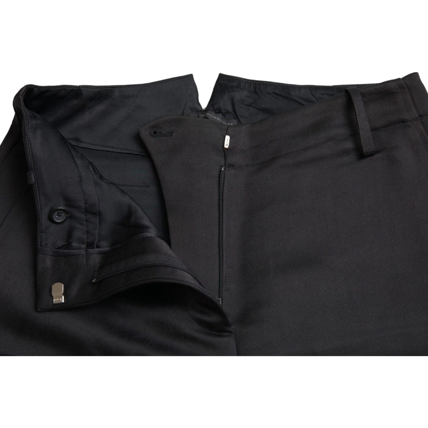 Ermanno Scervino Black High Waist Capri Cropped Pants Ermanno Scervino