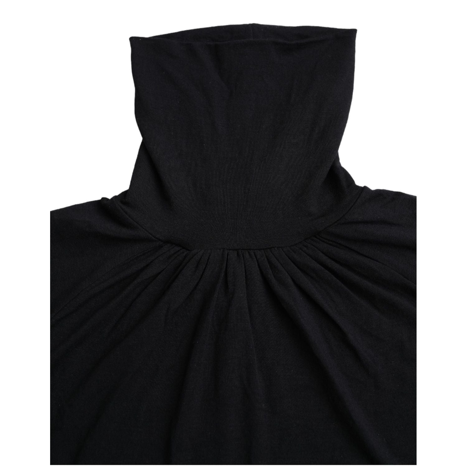 Costume National Black Turtleneck Viscose Short Sleeve Top