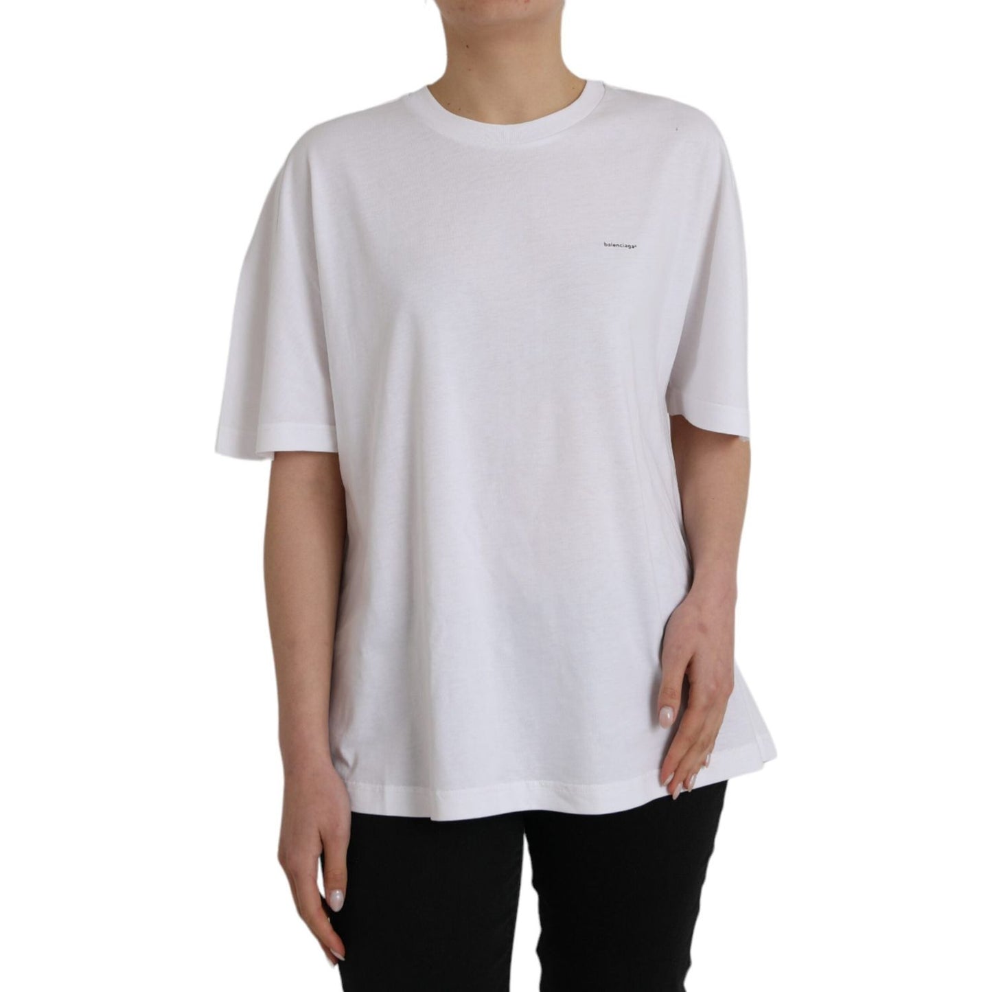 Balenciaga White Cotton Crew Neck Short Sleeves T-shirt Balenciaga