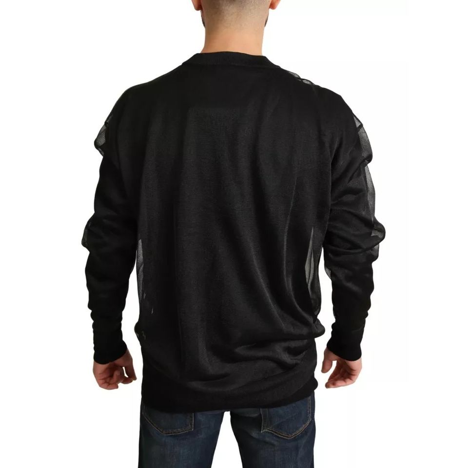 Dolce & Gabbana Black Logo Crewneck Long Sleeve Pullover Sweater