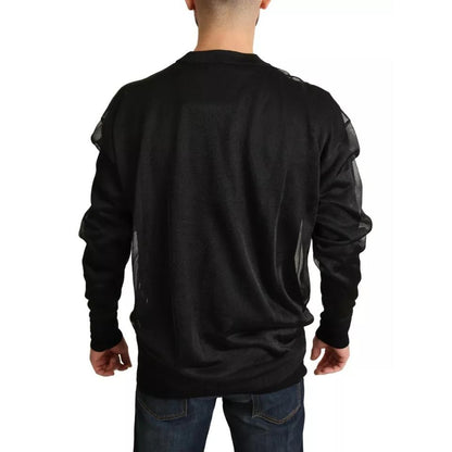 Dolce & Gabbana Black Logo Crewneck Long Sleeve Pullover Sweater